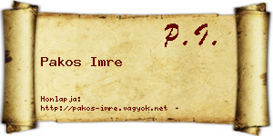 Pakos Imre névjegykártya